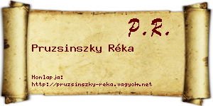Pruzsinszky Réka névjegykártya