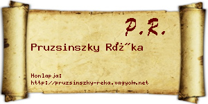 Pruzsinszky Réka névjegykártya