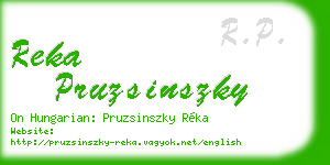 reka pruzsinszky business card