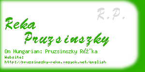 reka pruzsinszky business card